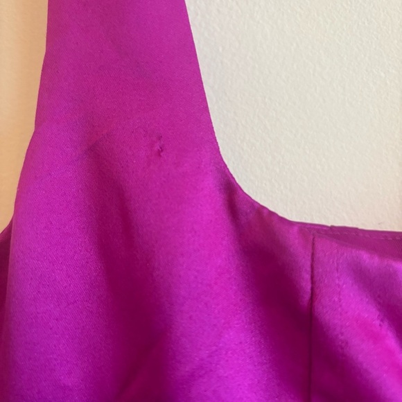 Thirty Thirty Fuschia Satin Corset Bubble Mini Dress Small Cocktail Evening - Picture 10 of 11